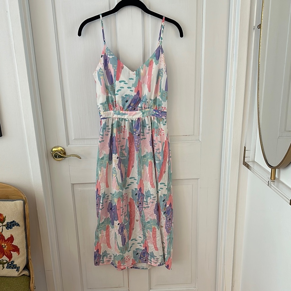 Multicolor Sleeveless Midi Dress